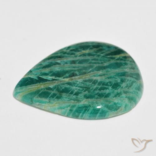 Amazonita verde pinho Natural 54.15ct, Formato de pêra, Opaco