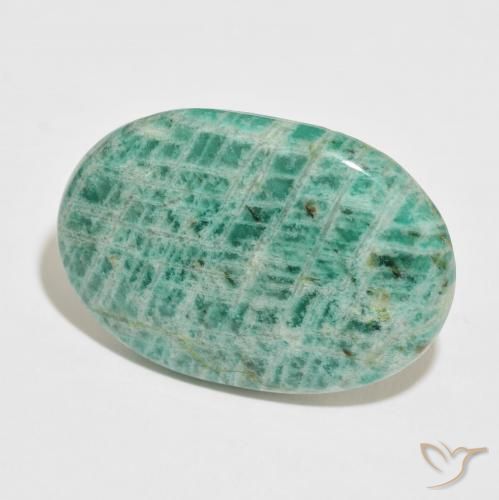Amazonita Verde Frio Natural 36.60ct, oval, Opaco