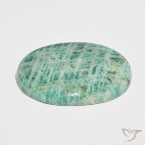 Amazonita Verde Frio Natural 36.60ct, oval, Opaco