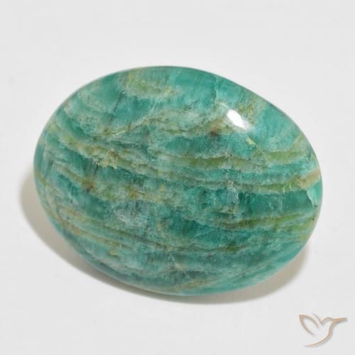 Amazonita Verde médio Natural 42.32ct, oval, Opaco