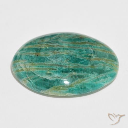 Amazonita Verde médio Natural 42.32ct, oval, Opaco