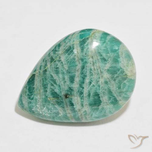 37.97ct Natural Verde Frio Amazonita, Formato de pêra, Opaco