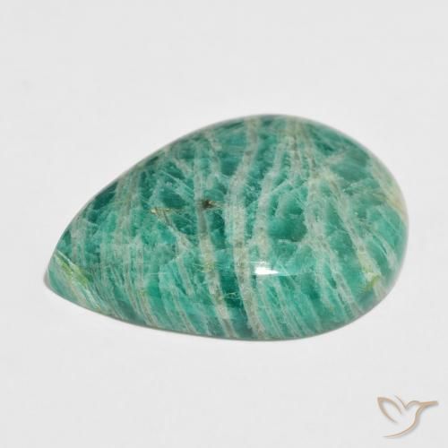 Amazonita Verde Frio Natural 37.97ct, Formato de pêra, Opaco