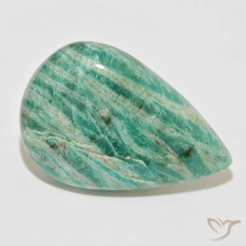 Amazonita Verde médio Natural 47.50ct, Formato de pêra, Opaco