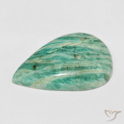 Amazonita Verde médio Natural 47.50ct, Formato de pêra, Opaco