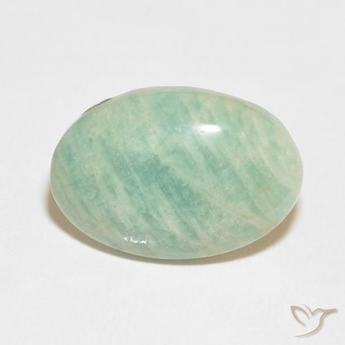 15.06ct Natural Verde musgo claro Amazonita, oval, Opaco