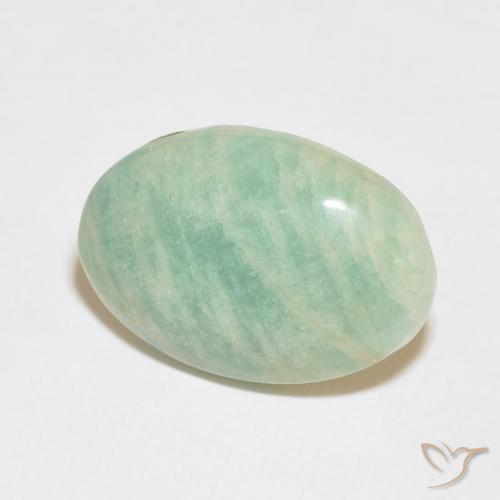 Amazonita Verde musgo claro Natural 15.06ct, oval, Opaco