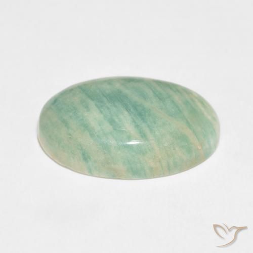 Amazonita Verde musgo claro Natural 15.06ct, oval, Opaco