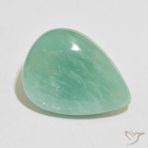 Amazonita Azul claro verde Natural 15.86ct, Formato de pêra, Opaco