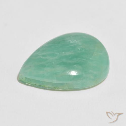 Amazonita Azul claro verde Natural 15.86ct, Formato de pêra, Opaco