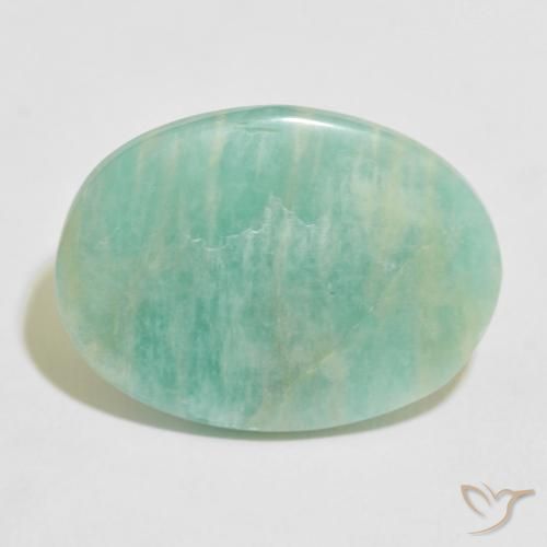 16.29ct Natural Verde Mar Claro Amazonita, oval, Opaco