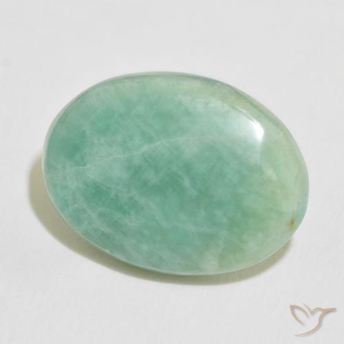 Amazonita Verde Mar Claro Natural 15.65ct, oval, Opaco