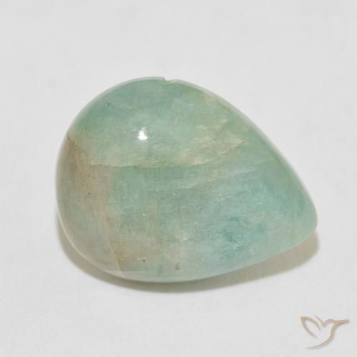 Amazonita Azul claro verde Natural 10.53ct, Formato de pêra, Opaco