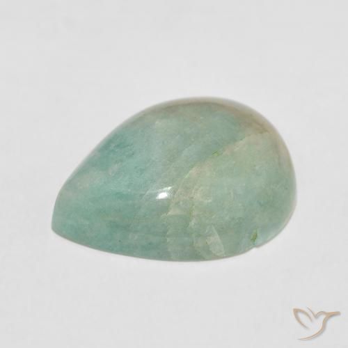 Amazonita Azul claro verde Natural 10.53ct, Formato de pêra, Opaco