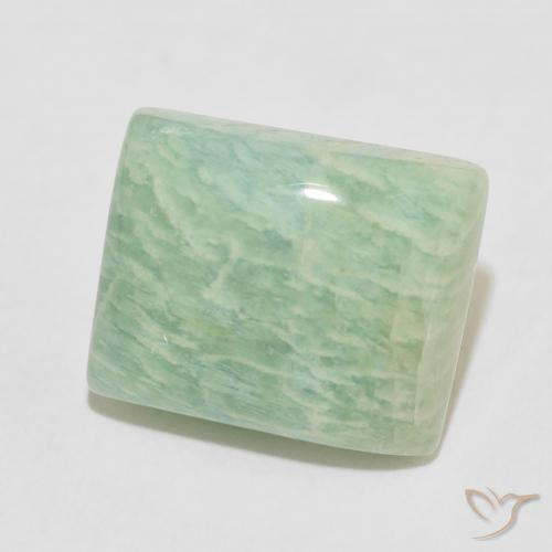 Amazonita Verde Musgo Natural 12.56ct, baguete, Opaco