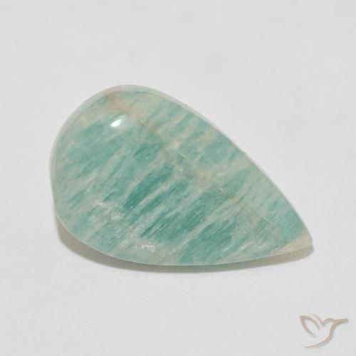 Amazonita Azul claro verde Natural 9.63ct, Formato de pêra, Opaco