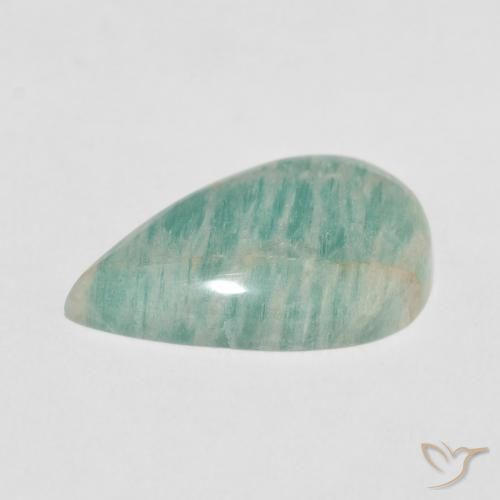 Amazonita Azul claro verde Natural 9.63ct, Formato de pêra, Opaco