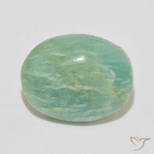 16.47ct Natural Verde Mar Claro Amazonita, oval, Opaco