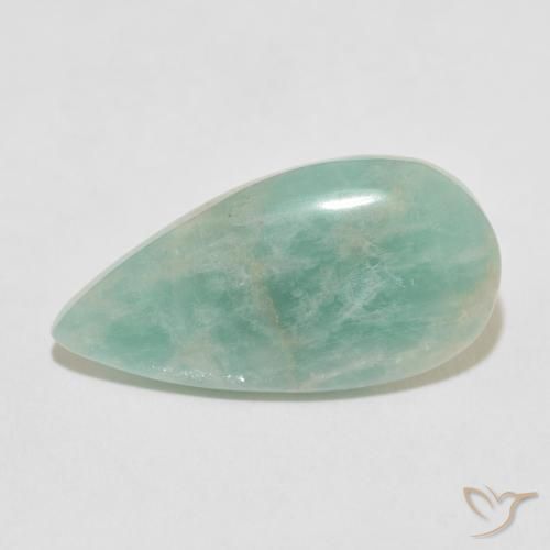 11.83ct Natural Luz verde Amazonita, Formato de pêra, Opaco