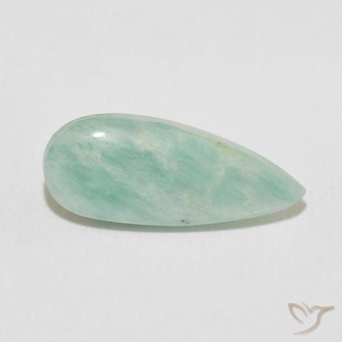 Amazonita Verde Mar Claro Natural 5.27ct, Formato de pêra, Opaco