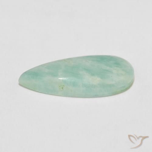 Amazonita Verde Mar Claro Natural 5.27ct, Formato de pêra, Opaco