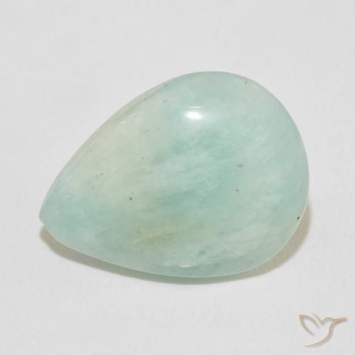 8.82ct Natural Azul claro verde Amazonita, Formato de pêra, Opaco