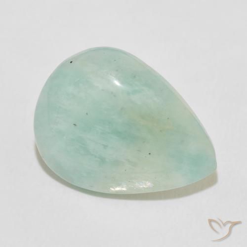 Amazonita Azul claro verde Natural 8.82ct, Formato de pêra, Opaco