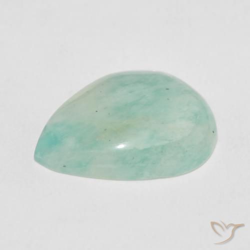 Amazonita Azul claro verde Natural 8.82ct, Formato de pêra, Opaco