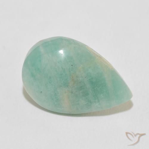 Amazonita Verde Mar Claro Natural 8.10ct, Formato de pêra, Opaco
