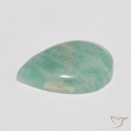 Amazonita Verde Mar Claro Natural 8.10ct, Formato de pêra, Opaco
