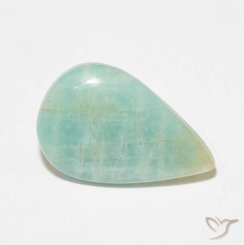 Amazonita Verde Mar Claro Natural 6.96ct, Formato de pêra, Opaco