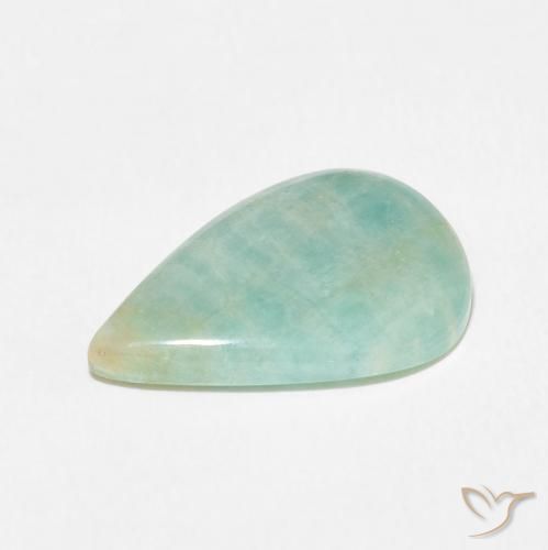 Amazonita Verde Mar Claro Natural 6.96ct, Formato de pêra, Opaco
