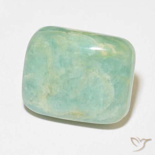 Amazonita Verde médio Natural 22.58ct, Almofada, Opaco