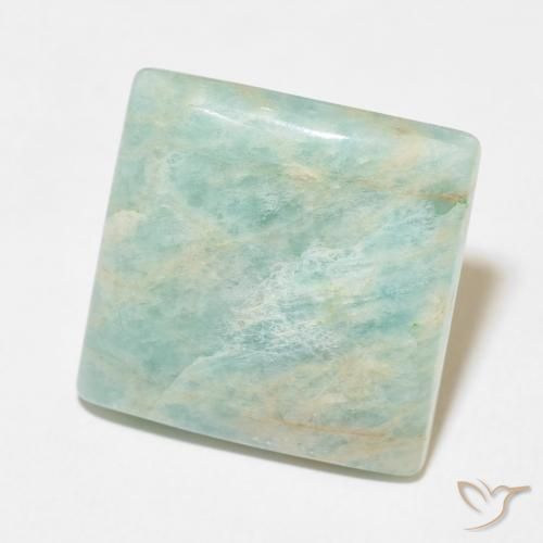 Amazonita Verde musgo claro Natural 18.64ct, Quadrado, Opaco
