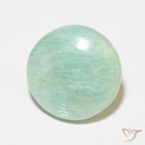 Amazonita Verde musgo claro Natural 6.94ct, Redondo, Opaco