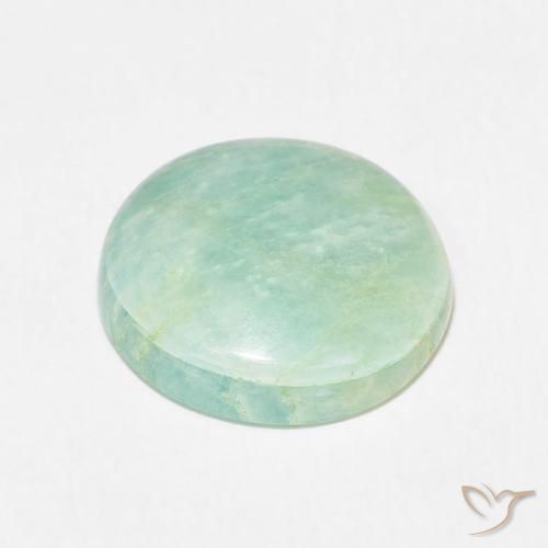 Amazonita Verde musgo claro Natural 6.94ct, Redondo, Opaco
