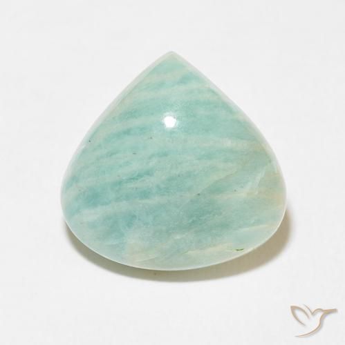 11.81ct Natural Verde Mar Claro Amazonita, Formato de pêra, Opaco