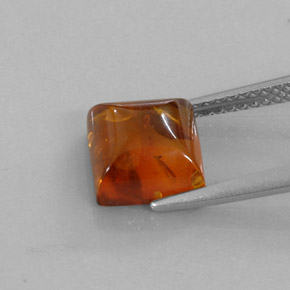 Âmbar laranja natural 1,23ct, transparente, transparente/translúcido