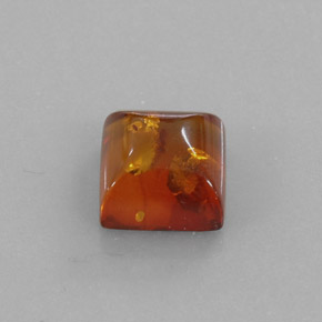 Âmbar laranja natural 1,23ct, transparente, transparente/translúcido