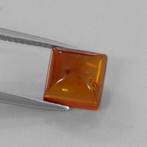 Âmbar laranja natural 1,23ct, transparente, transparente/translúcido