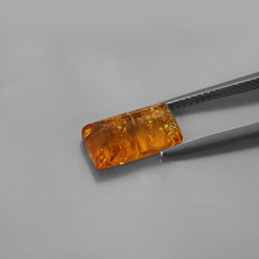 Âmbar laranja natural 1,32ct, transparente, transparente/translúcido