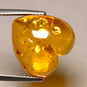 Âmbar laranja natural 5,82ct, transparente, transparente/translúcido