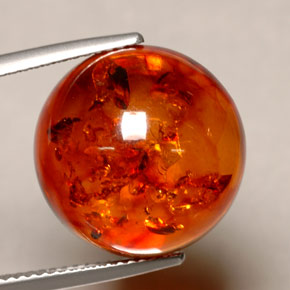 Âmbar laranja natural 6,16ct, transparente, transparente/translúcido