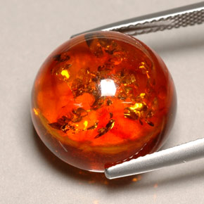 Âmbar laranja natural 6,16ct, transparente, transparente/translúcido