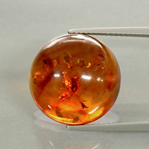 Âmbar laranja natural 6,06ct, transparente, transparente/translúcido