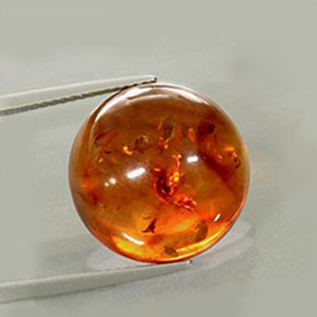Âmbar laranja natural 6,06ct, transparente, transparente/translúcido