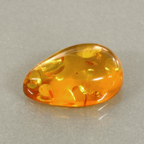 Âmbar laranja natural 2,41ct, transparente, transparente/translúcido