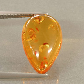Âmbar laranja natural 2,41ct, transparente, transparente/translúcido