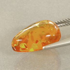 Âmbar laranja natural 2,41ct, transparente, transparente/translúcido