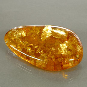 Âmbar laranja natural 30,46ct, transparente, transparente/translúcido